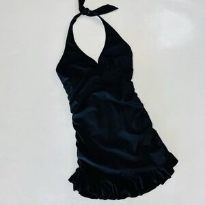 Love Your Assets Spanx By Sara Blakely Black Halter One Piece Tummy Control S